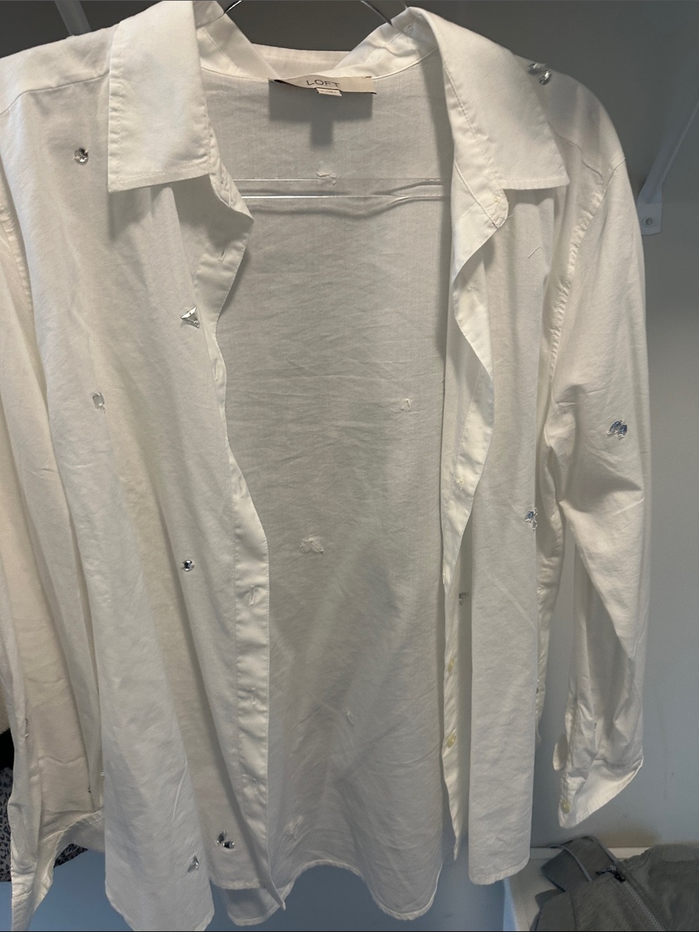 LOFT White Button-Up Shirt